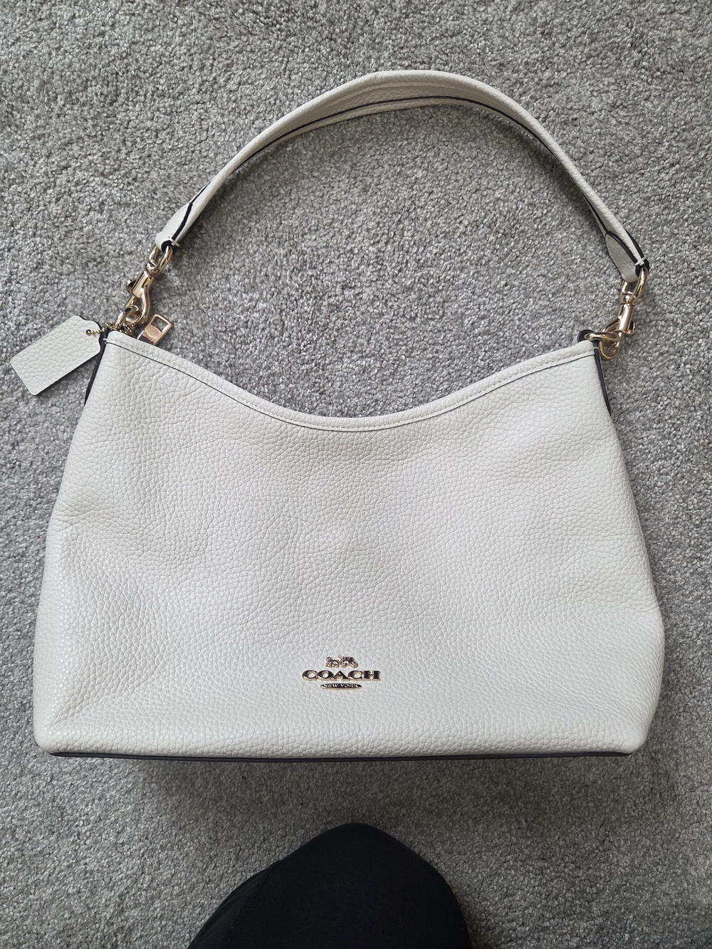 Coach Pebbled Leather Shoulder Bag with Gold Hardware